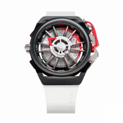 Czarny męski zegarek Mazzucato z gumowym paskiem Rim Sport Black / White - 48MM Automatic