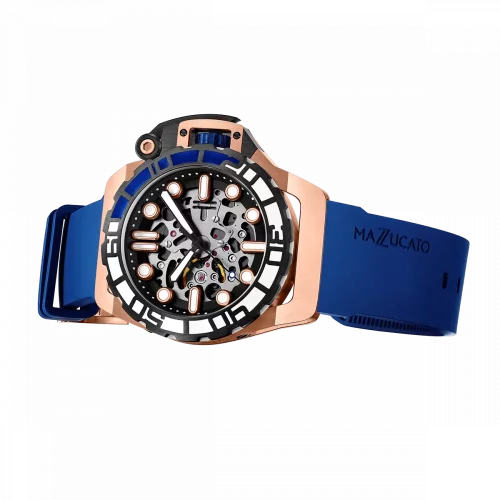 Orologio Mazzucato bracciale da uomo nero con elastico RIM Sub Black / Gold - 42MM Automatic