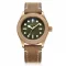Men's gold Aquatico Watches with leather strap Bronze Sea Star Green Bronze Bezel Automatic 42MM