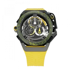 Men's Mazzucato black watch with rubber strap RIM Monza Black / Yellow - 48MM Automatic