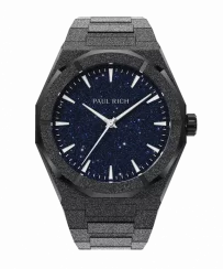 Reloj Paul Rich negro para hombre con correa de acero Frosted Star Dust II - Black 43MM