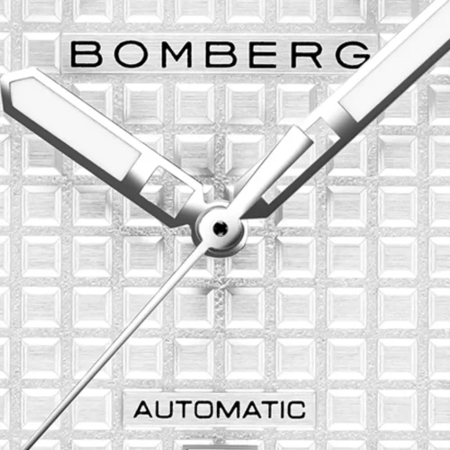 Reloj Bomberg Watches plata con banda de goma DIAMOND WHITE 43MM Automatic
