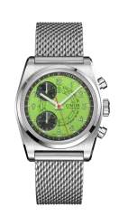 Relógio Cimier pulseira de prata com pulseira de aço para homem 711 HERITAGE CHRONOGRAPH POP LIME GREEN MESH 39,5MM Automatic