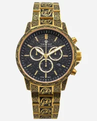 Men's gold Louis XVI watch with steel strap Palais Royale 1700 - Gold 43MM