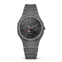 Men's black Valuchi watch with steel strap Lunar Calendar - Gunmetal Black 40MM