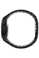 Orologio da uomo Paul Rich nero con cinturino in acciaio Motorsport - Black Steel 45MM
