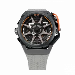 Černé pánské hodinky Mazzucato Watches s gumovým páskem RIM Monza Black / Grey - 48MM Automatic