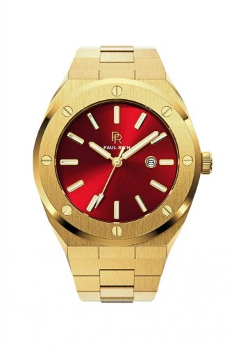Gouden herenhorloge van Paul Rich met stalen band Sultan's Ruby 45MM