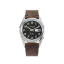 Relógio Praesidus prata para homens com pulseira de couro Rec Spec - OG Popcorn Brown Leather 38MM Automatic