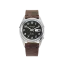 Men's silver Praesidus watch with leather strap Rec Spec - OG Popcorn Brown Leather 38MM Automatic