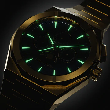 Relógio Paul Rich ouro para homem com bracelete em aço Star Dust II Moonphase - Gold 43MM
