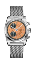 Relógio Cimier pulseira de prata com pulseira de aço para homem 711 HERITAGE CHRONOGRAPH POP TANGERINE MESH 39,5MM Automatic