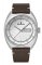 Męski srebrny zegarek Delbana Watches ze skórzanym paskiem Locarno Silver / White 41,5MM