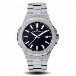 Men's silver Ralph Christian Watch with a steel strap The Frosted Stellar - Silver 42,5MM