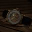 Relógio masculino Epos dourado com pulseira de couro Emotion 3390.156.22.20.25 41MM Automatic