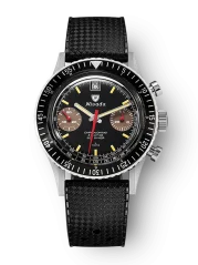 Relógio Nivada Grenchen pulseira de borracha prateada para homens Chronoking Manual 87033M01 38MM
