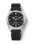 Zilverkleurig herenhorloge van Nivada Grenchen met leren band Super Antarctic 32026A15 38MM Automatic