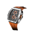 Orologio da uomo in argento Tsar Bomba Watch con un braccialetto di gomma TB8204Q - Silver / Orange 43,5MM