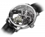 Silberne Herrenuhr Agelocer Watches mit Lederband Tourbillon Series Silver / Black 40MM
