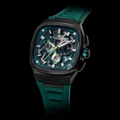 Men's black Ralph Christian watch with a rubber band The Legacy Chrono - Midnight Forest 42,5MM