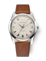 Strieborné pánske hodinky Nivada Grenchen s koženým opaskom Antarctic 35001M16 35MM