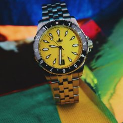 Montre Phoibos Watches pour homme en argent avec bracelet en acier Voyager PY035F - Automatic 45MM