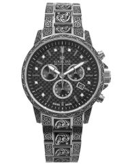 Montre Louis XVI pour homme en argent avec bracelet en acier Palais Royale With Diamond 1721 - Silver 43MM