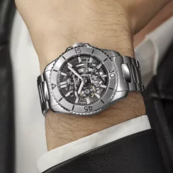 Relógio masculino de prata Venezianico com bracelete de aço Nereide Ultraleggero 3921503C 42MM Automatic