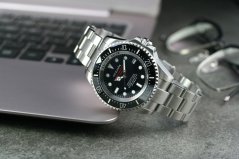 Men's silver Ocean X watch with steel strap SHARKMASTER 1000 SMS1011B - Silver Automatic 44MM