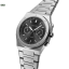 Męski srebrny zegarek Valuchi Watches ze stalowym paskiem Chronograph - Silver Black 40MM