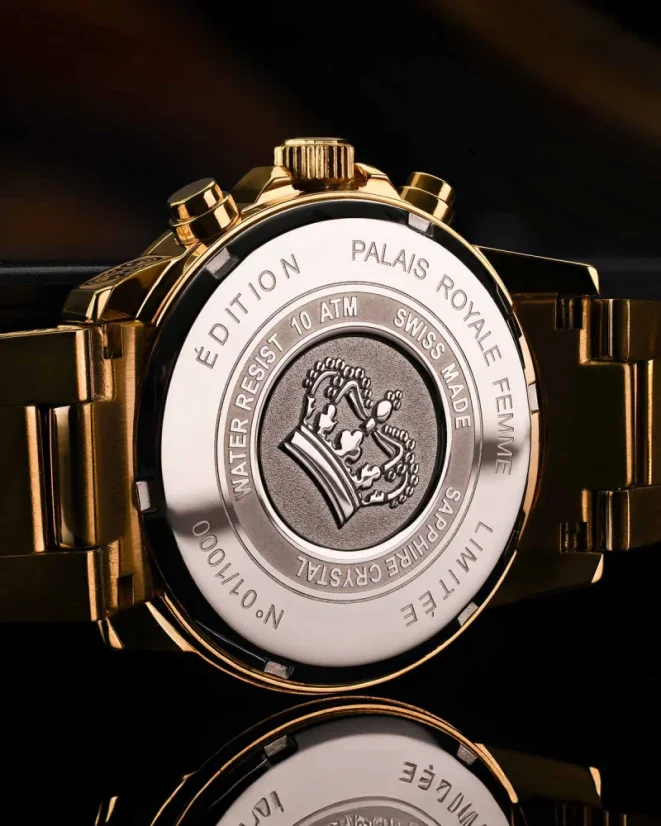 Women's gold Louis XVI watch with steel strap Palais Royale Woman With Diamond 6002 - Gold 38MM