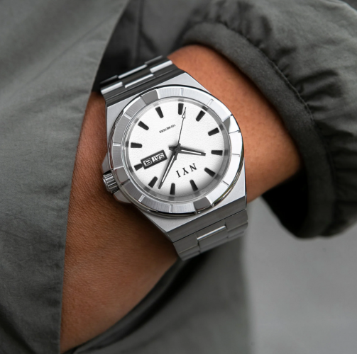 Zilverkleurig herenhorloge van NYI Watches met stalen band Frawley - Silver 41MM