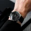Montre Henryarcher Watches pour homme en couleur argent avec bracelet en cuir Sekvens - Dunkel 40MM Automatic