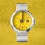 Męski srebrny zegarek 22Designstudio Watches ze stalowym paskiem Concrete Sport Yellow 45MM Automati