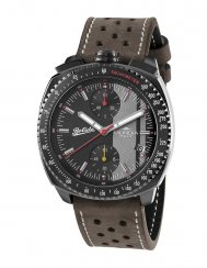Czarny zegarek męski Mondia ze skórzanym paskiem Bolide - 800 Black 42MM