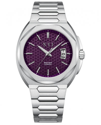 Reloj NYI Watches plateado para hombre con correa de acero Chrysler - Silver 42MM