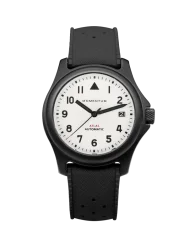 Montre Momentum Watches pour hommes en noir avec élastique Atlas Automatic White-Ion - Black Tropic Rubber 38MM Automatic