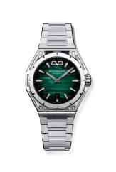 Stříbrné pánské hodinky Bomberg s ocelovým páskem EDGE GREEN 43MM Automatic