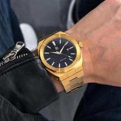 Złoty zegarek męski Paul Rich ze stalowym paskiem Star Dust - Gold Automatic 45MM