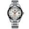 Męski srebrny zegarek Phoibos Watches ze stalowym paskiem Argo PY052E - Automatic 40,5MM