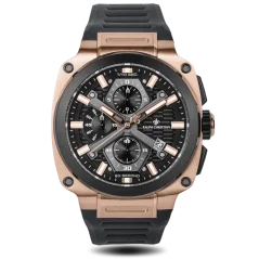 Černé pánské hodinky Ralph Christian s gumovým páskem The Titan Chrono Dark Matter 45,5MM