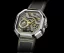 Men's silver Agelocer Watch with rubber strap Volcano Series Silver / Yellow 44.5MM Automatic