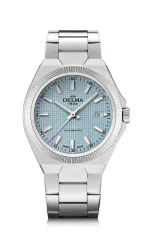 Relógio Delma Watches prata para homens com pulseira de aço Midland Automatic Silver / Blue 40,5MM