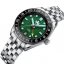 Relógio Phoibos Watches de prata para homem com pulseira de aço GMT Wave Master 200M - PY049A Green Automatic 40MM