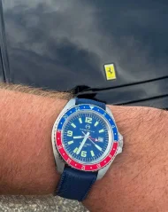Montre Momentum Watches pour hommes en argent avec bracelet en acier Sea Quartz GMT Pepsi - Stainless Steel 42MM