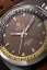 Men's silver Nivada Grenchen watch with leather strap Antarctic GMT - Tropical 32061A17 36MM Automatic