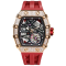 Ασημένιο ανδρικό ρολόι Tsar Bomba Watch με ατσάλινο λουράκι TB8209D - Silver / Red Automatic 43,5MM