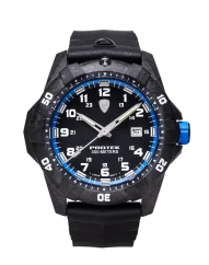 Czarny zegarek męski ProTek Watches z gumowym paskiem Dive Series 1003 42MM