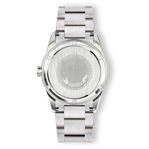 Stříbrné pánské hodinky Squale s ocelovým páskem Sub-39 GMT Vintage Bracelet  - Silver 40MM Automatic
