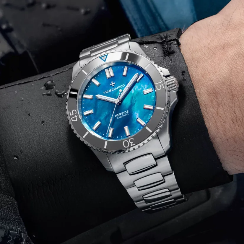 Men's Venezianico silver watch with steel strap Nereide